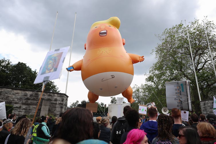 Blimp of Donald Trump in Dublin, 2019.