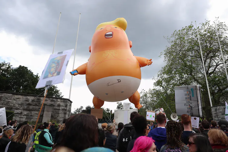 Blimp of Donald Trump in Dublin, 2019.