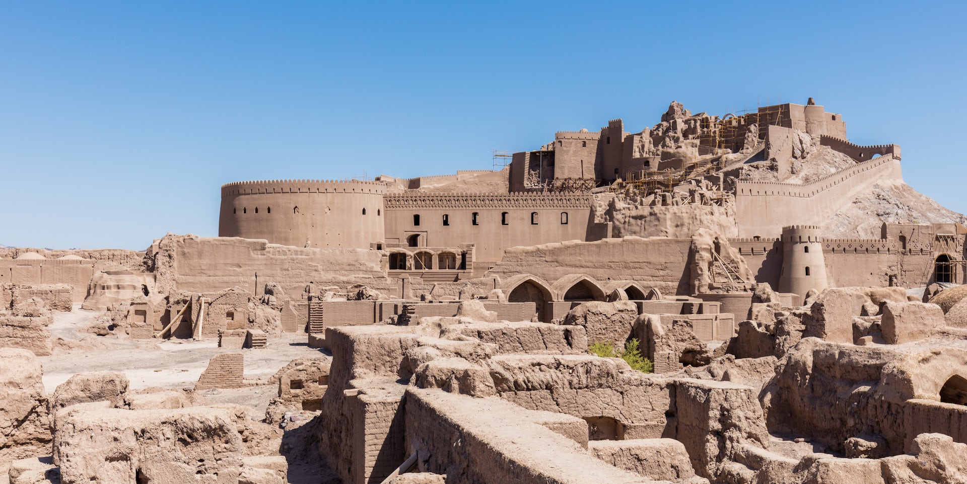 Citadelle de Bam en adobe (mélange d'argile et de liant)