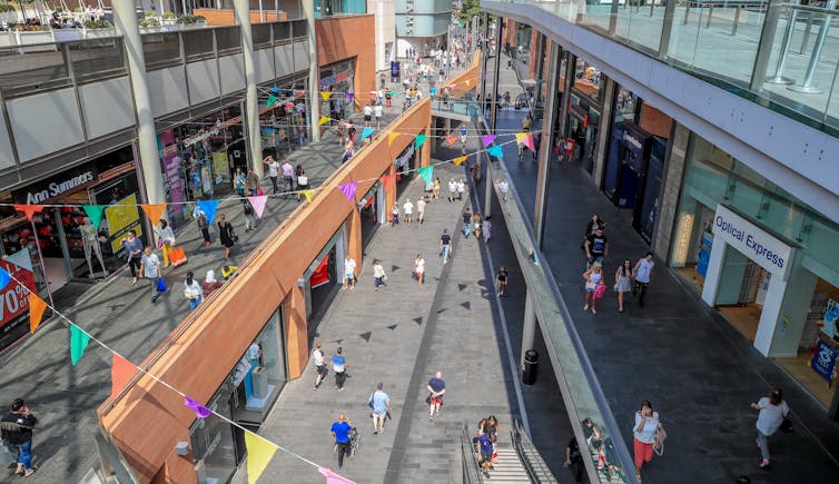 Shot of thoroughfare of Liverpool One centre