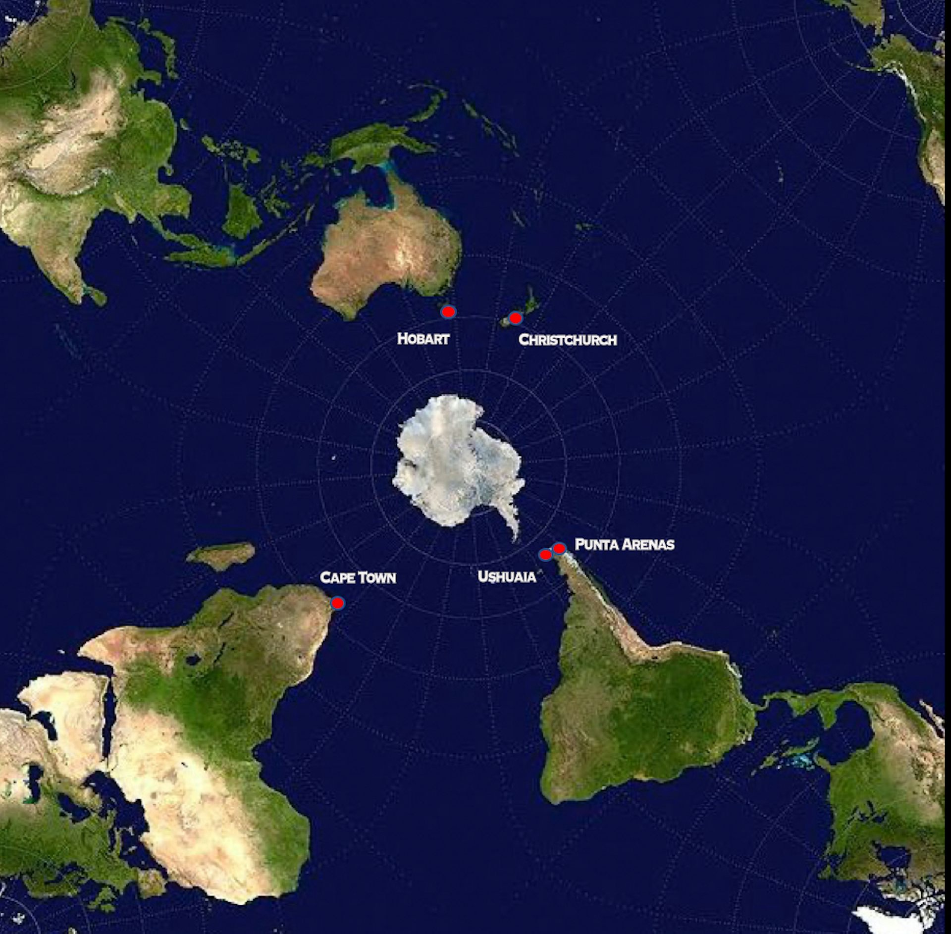 flat earth map antarctica