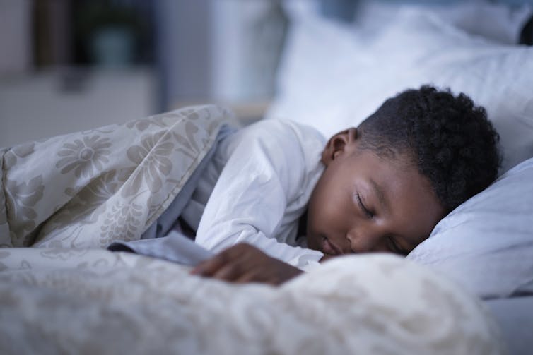 A 6-year-old needs 9-12 hours of sleep a day.