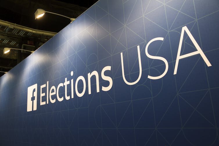A Facebook 'Elections USA' sign