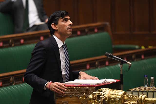 Chancellor Rishi Sunak addressing the House of Commons