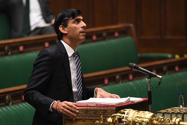 Chancellor Rishi Sunak addressing the House of Commons