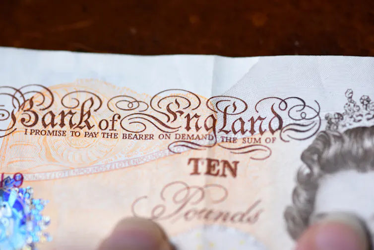 Ten pound note close-up