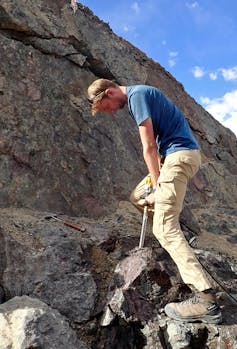 Member of our research team collecting samples in Ladakh.