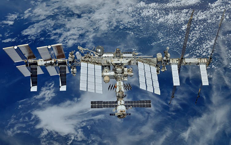 20 years of the International Space Station: The fully assembled International Space Station.