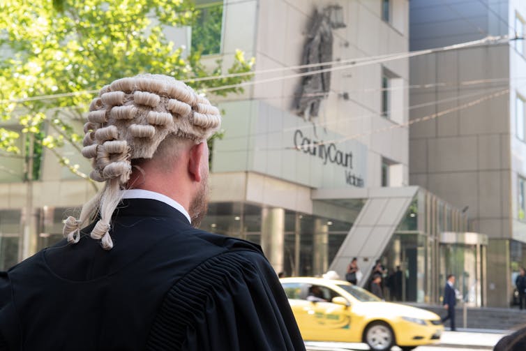 A judge outside the Melbourne County Court.