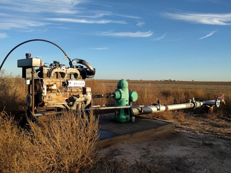 Irrigation pump in field