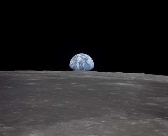 Earth seen from the lunar surface