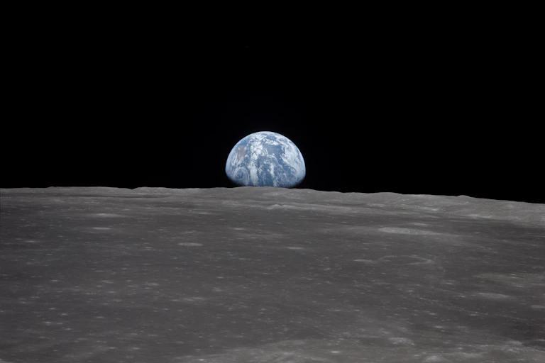 Earth seen from the lunar surface