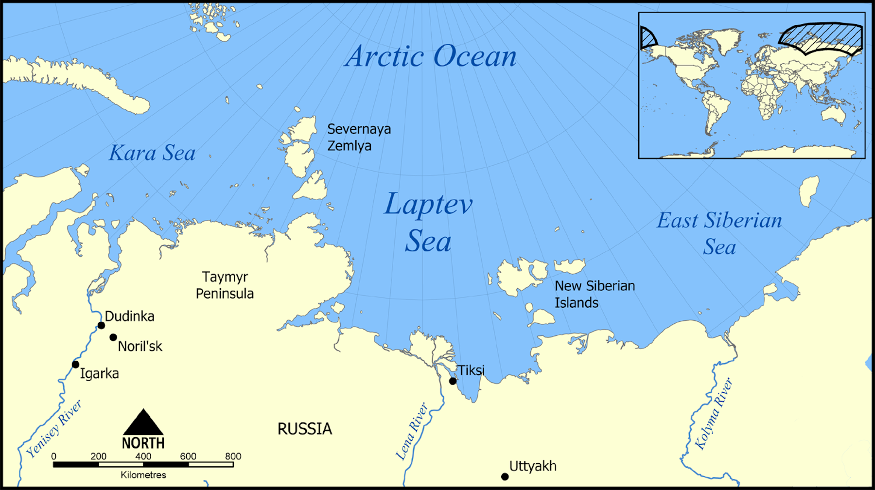 море лаптевых на карте