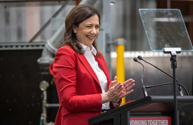 Queensland Premier Annastacia Palaszczuk clapping her hands