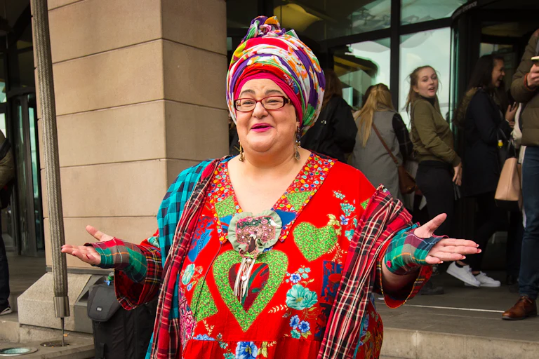 Former Kids Company chief executive Camila Batmanghelidjh on the steps of Portcullis House