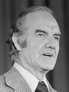 George McGovern lost the 1972 presidential election to incumbent President Richard Nixon. Warren K. Leffler, U.S. News & World Report collection, Library of Congress via Wikimedia Commons