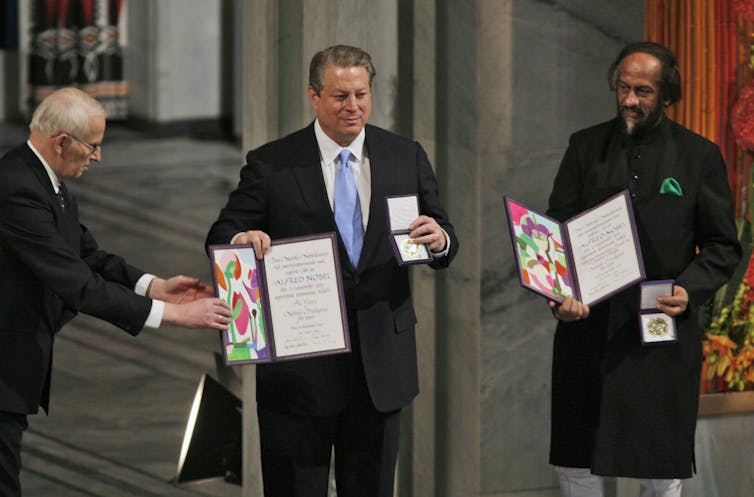 Al Gore receives the Nobel Peace Prize