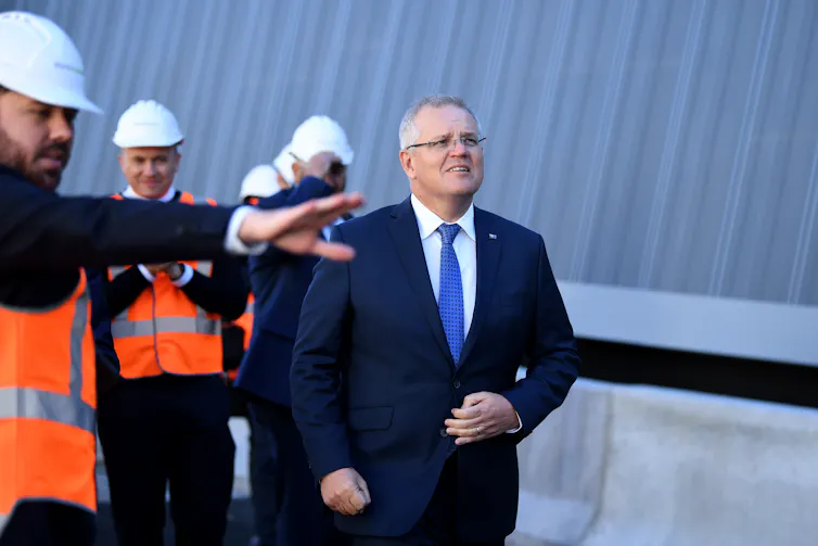 Prime Minister Scott Morrison inspects NorthConnex tunnel construction in Sydney