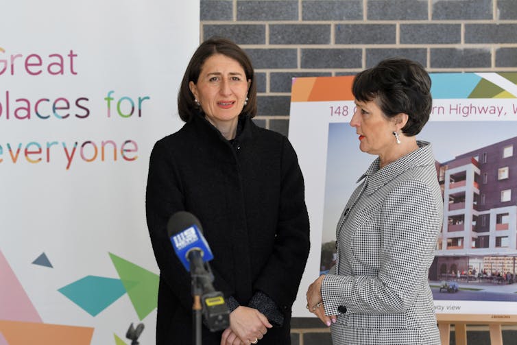 NSW Premier Gladys Berejiklian speaking at a social housing project