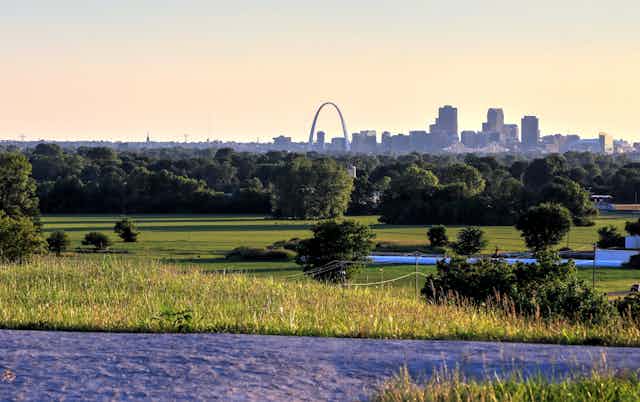 landscape with St. Louis in the distance