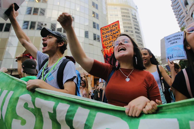 Young people at a climate protest