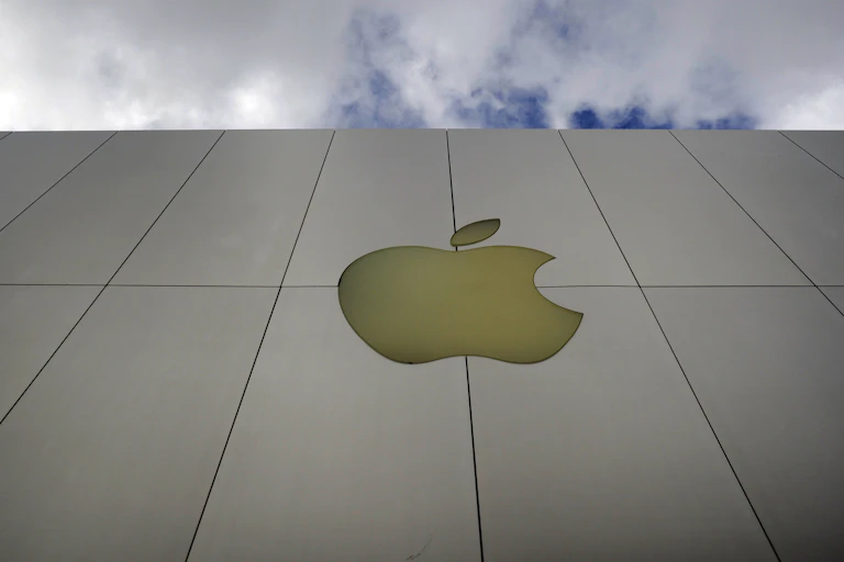 The Apple logo is seen on an Apple store in San Francisco.