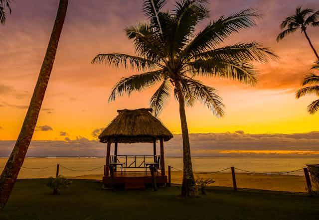 Sunset from a Fiji island.