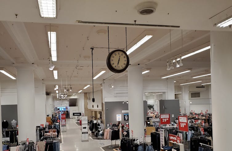 A photograph of the interior of a department store