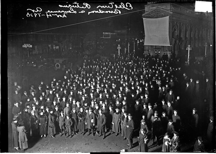 A crowd in Chicago