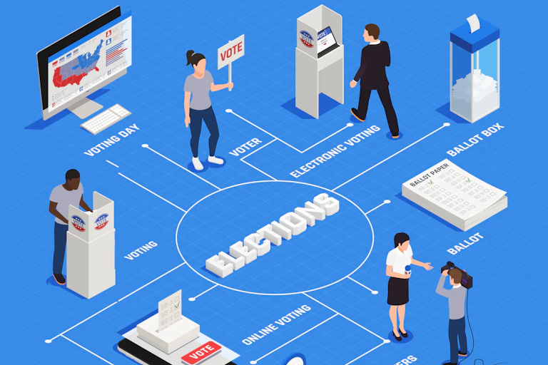 Vector image of a voting site