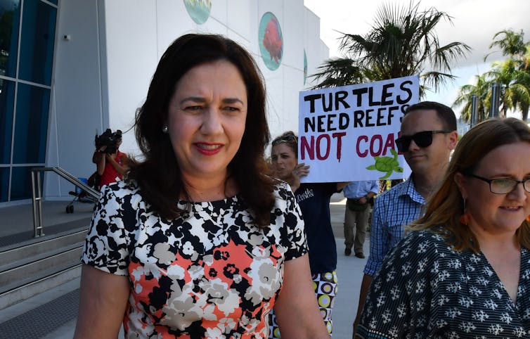 Annastacia Palaszczuk being heckled