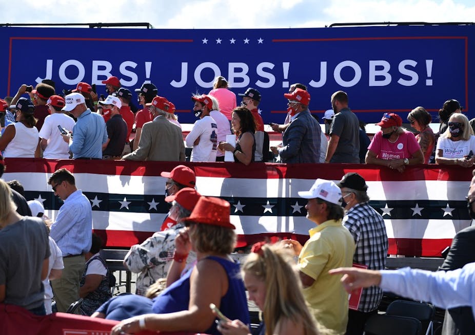 Attendees at an event for Donald Trump on August 17, 2020.