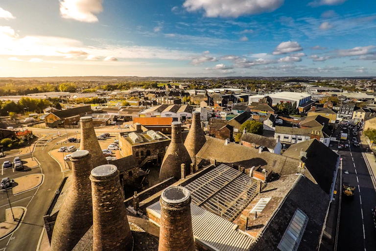 An aerial view of Stoke-on-Trent