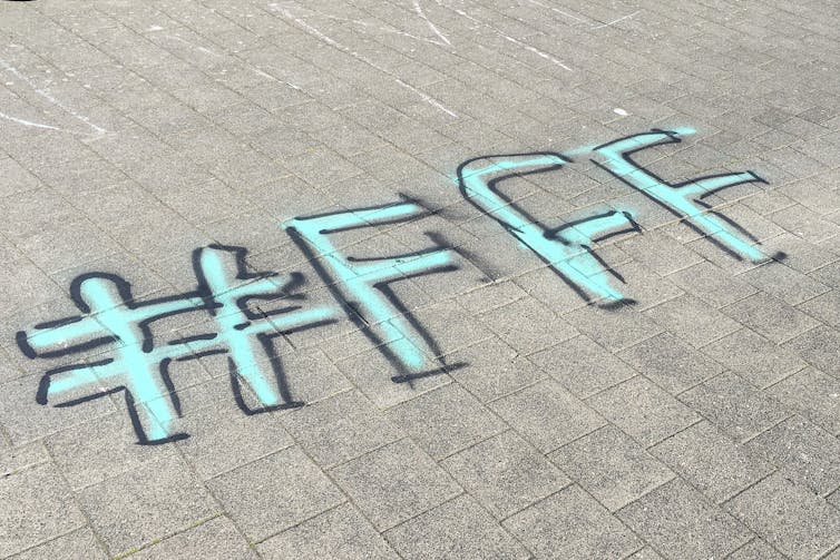 A hashtag for Fridays for Future climate marches.