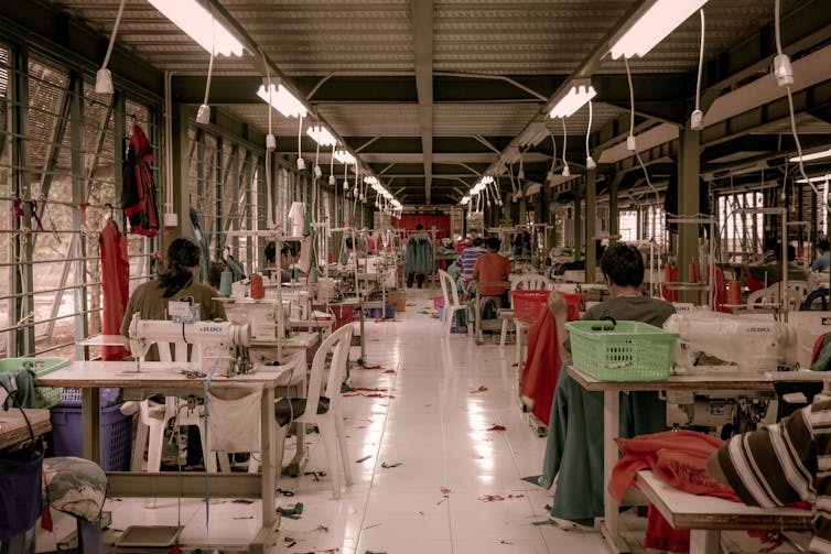 Women working in clothing factory in Indonesia.