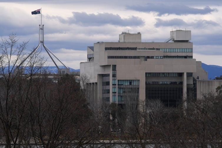 High Court, with Parliament House in background.