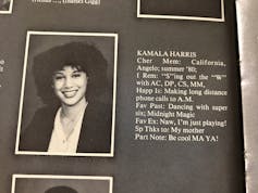 A teenaged Kamala Harris in her 1981 yearbook.