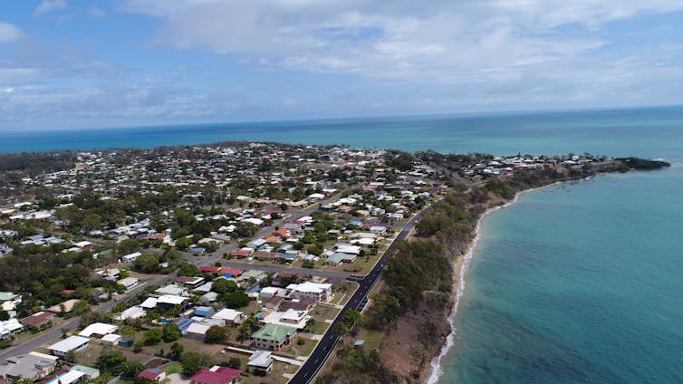 Aerial view of Hervey Bay, Queensland.