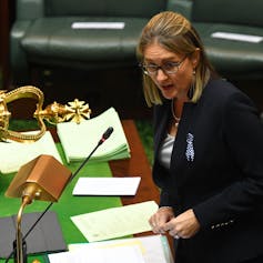 Minister speaking in parliament