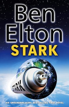 Book cover: aerosol cans as spaceship leaving Earth