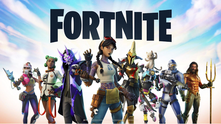 Array of characters from the phenomenally successful comuter game Fortnite