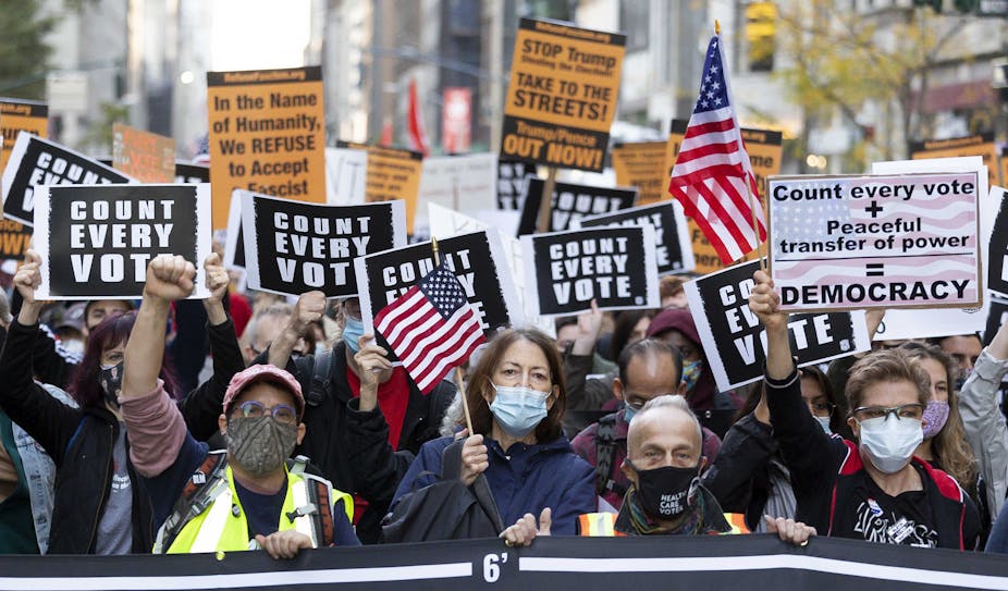 Protestors demanding 'all votes be counted' in NYC