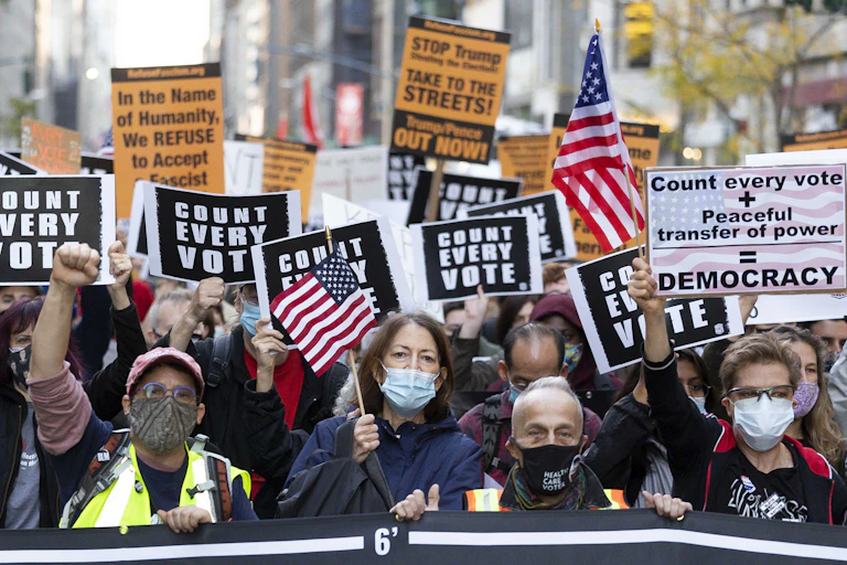Protestors demanding 'all votes be counted' in NYC