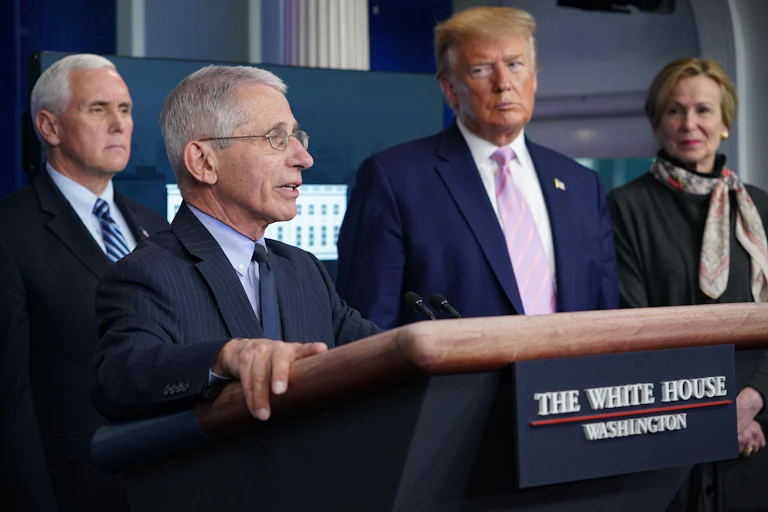 Pence, Fauci, Trump and Birx at a coronavirus task force press conference