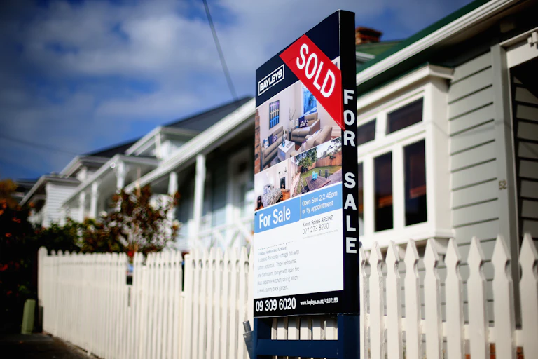 Houses and for sale sign