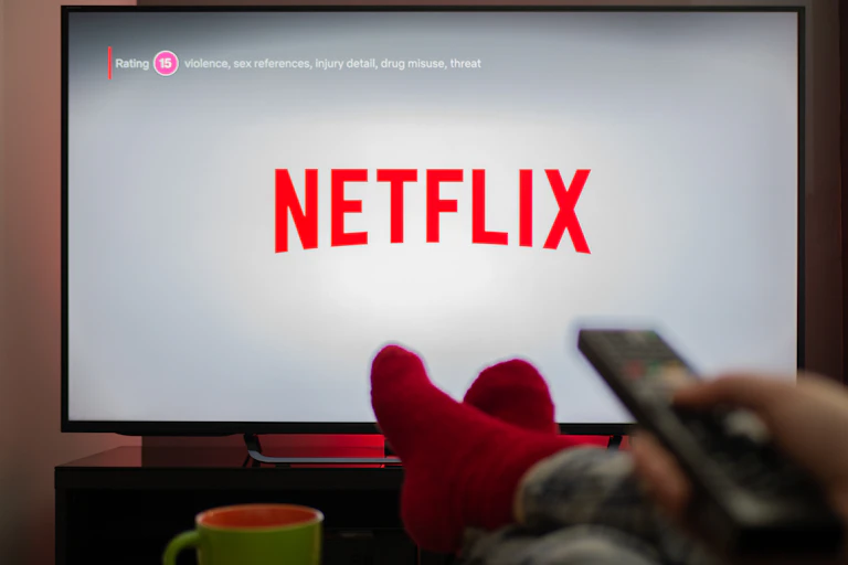 TV screen showing Netflix