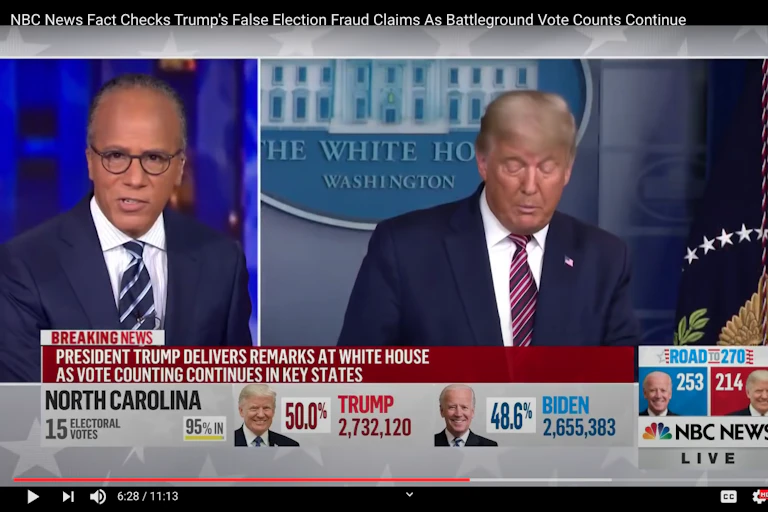 NBC News interrupts presidential remarks