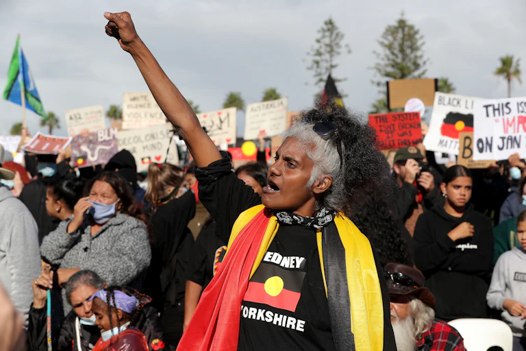 A woman protests at a Black Lives Matter rally.
