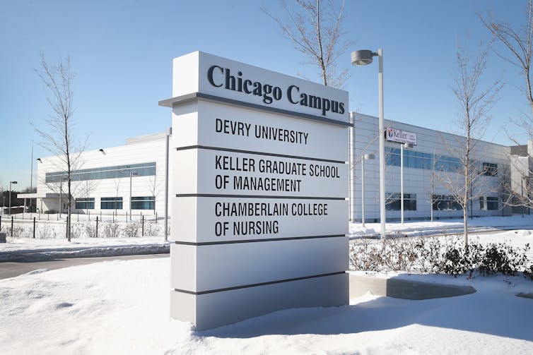 DeVry University's Chicago campus in the winter time.