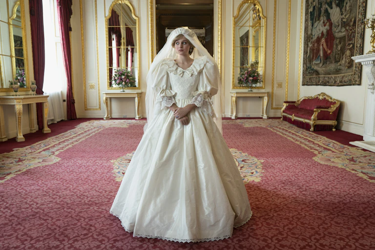 Diana in her wedding dress